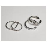 Sterling silver hoop earrings and silver hoop