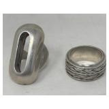 Pair of sterling silver rings