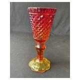 Vintage Amberina glass candy dish