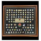 Framed 103rd Tournament of Roses pin collection