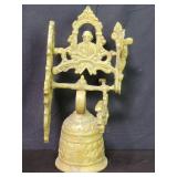 Vintage monastery style brass manual pull doorbell