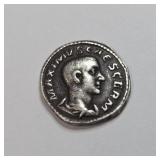 Silver Roman Maximus Ceaser ancient denarius coin