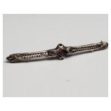 Antique Art Deco sterling silver, diamonds, and