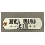Vintage Chevron porcelain gas pump sign