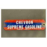 Vintage Chevron porcelain gas pump sign