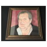 Wax pen portrait painting on paper