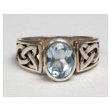 Sterling silver Celtics knot design with blue