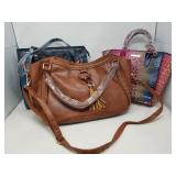 Leather fabric and Faux leather handbags