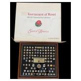 Framed 98th Tournament of Roses pin collection