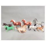 Vintage collectible plastic horse figurines