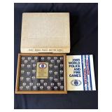 Framed 1985 World Police & Fire Games pin