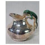 Emilia Castillo silver plate creamer with green