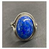 Vintage sterling and blue lapis ring
