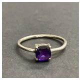 Vintage sterling and amethyst ring
