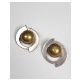 Vintage Mexico sterling silver modernist clip-on