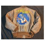 Vintage WW2 style leather hand painted jacket