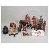 Carved wood figurines