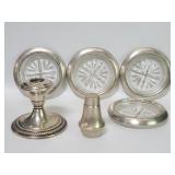 Sterling and glass coasters, Sterling silver