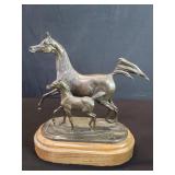 Signed Jill McKinney "Arabian mare and foal"