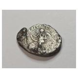 Ancient silver coin, likely a Roman Denarius