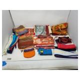 Group of silk scarves
