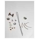 Silver single earrings, dental silver, chain