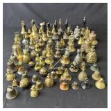 Large lot of 84 vintage brass bells
