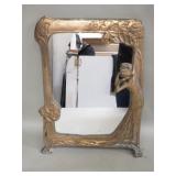 Vintage brass Art Nouveau mirror