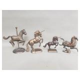 Group of vintage brass and iron horse ans u