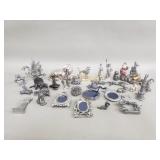 Group of pewter and brass figurines