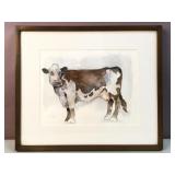 Large vintage Jack Powell watercolor cow