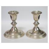 Empire sterling silver weighted base candlesticks