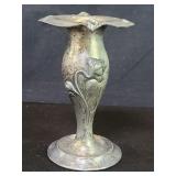 Art Nouveau silver plate bud vase