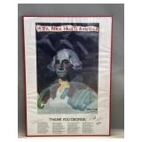 Signed Peter Max paints America poster dated 1980