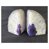 Pair of geode specimen bookends
