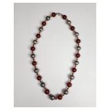 Vintage sterling silver and carnelian bead