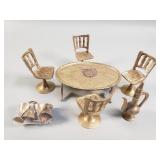 Vintage brass doll house furniture