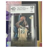 Framed LeBron James rookie card BCCG 10