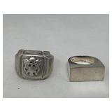 Pair of sterling silver rings