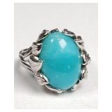 Sterling silver and amazonite stone ring