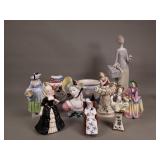Box of porcelain and ceramic figurines Royal