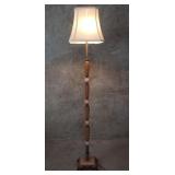 Art Deco iron and glass floor lamp