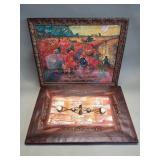 Mixed media and a print under glass