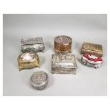Group of metal trinket boxes