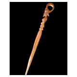 Carved wood walking cane