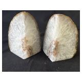 Pair of geode stone bookends