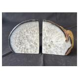 Pair of geode stone bookends