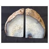 Pair of geode specimen bookends