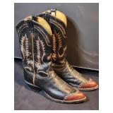 Vintage Tony Lama leather cowboy boots 12D