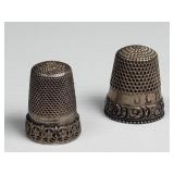 Antique sterling silver thimble and a vintage